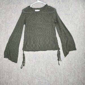 Pink Republic Womens Knit Pullover Sweater Olive Green Size M 100% Acrylic